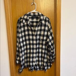 Lane Bryant Monochrome Plaid Shirt